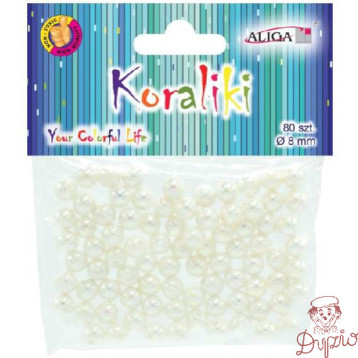 Koraliki perłowe 8mm (80 szt.) PJ-0829 ALIGA