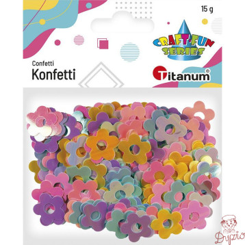 Konfetti kwiaty 19mm mix kol. pastelowych 15g 472900 TITANUM