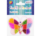 Zestaw koralików plast.w pudełku motyl 8mm, 300szt. PJ-7735 ALIGA