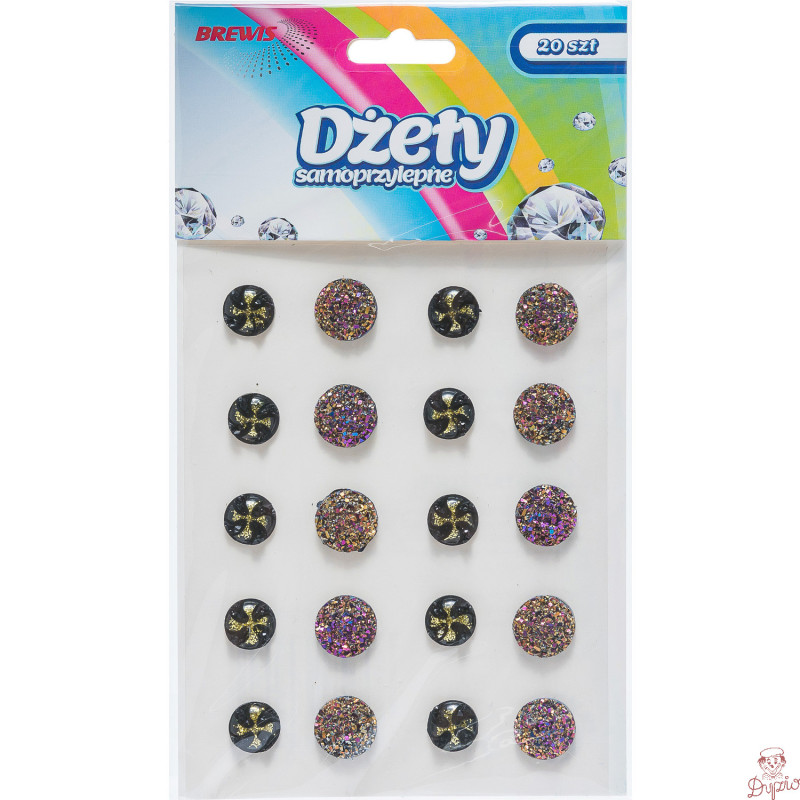 Dżety samoprzylepne odcienie grafitowego 20szt. DS69 BREWIS