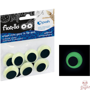 Oczka ruchome samoprzylepne świecące w ciemności 25mm (10 sztuk) FIORELLO GR-KE10-25F 170-2562