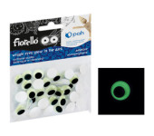 Oczka ruchome samoprzylepne świecące w ciemności 12mm (50 sztuk) FIORELLO GR-KE50-12F 170-2560