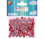 Koraliki plastikowe mix rozmiarów (60 sztuk) czerwone PJ-9487 ALIGA