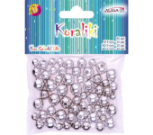 Koraliki plastikowe mix rozmiarów (60 sztuk) srebrne PJ-9470 ALIGA