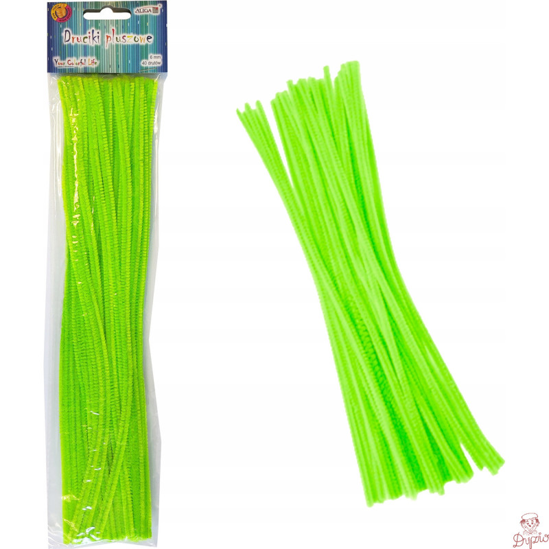Druty pluszowe 30cm jasno zielone (neonowe) DPK-06 ALIGA