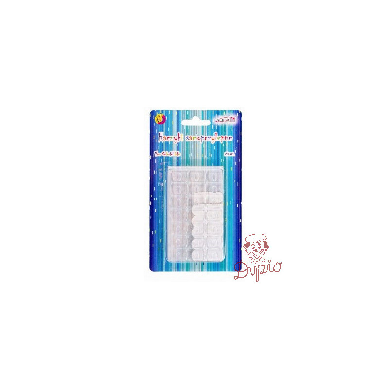 Haczyki samoprzylepne bezbarwne 1,8x1,3cm 20szt. PH-2846 ALIGA