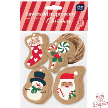 Zawieszki na prezenty kraft CHRISTMAS INTERDRUK