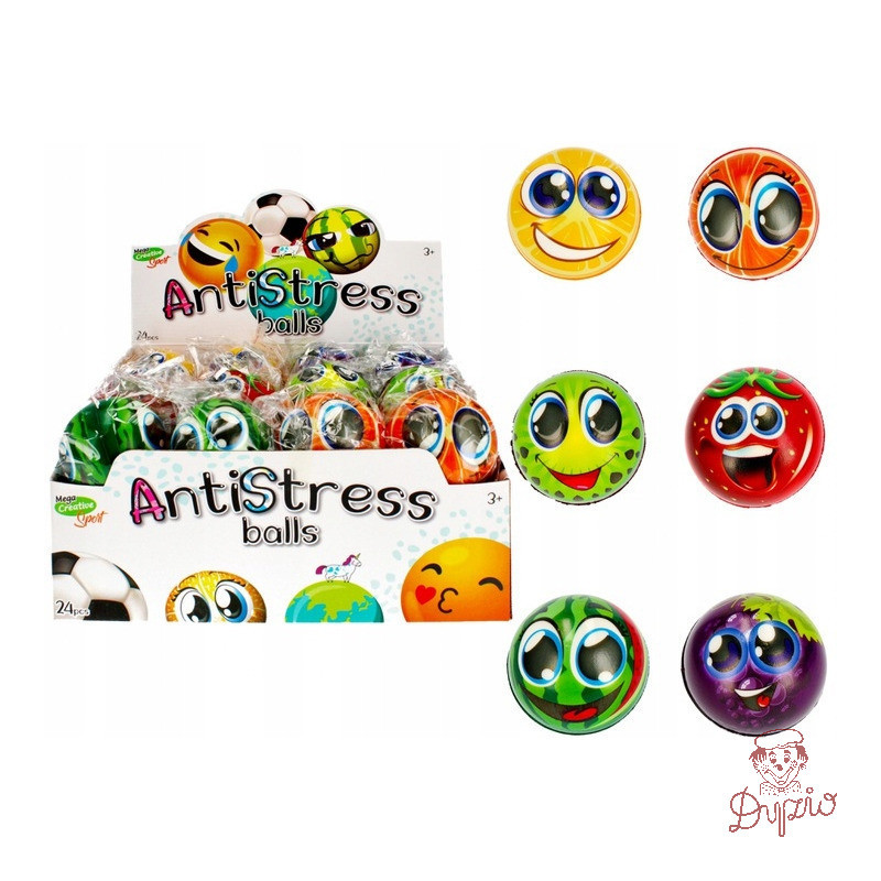 Piłka antystresowa 7cm OWOCE mix 459817 MEGA CREATIVE