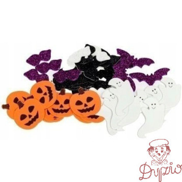 Naklejki z pianki HALLOWEEN dynie, duchy, koty,pajęczyny, nietoperze (40 szt.) PVH1 BREWIS
