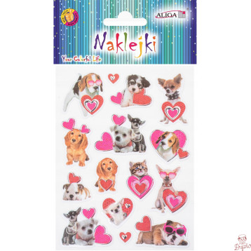 Naklejki psy i koty mix wzorów 10x14cm NK-9104 ALIGA