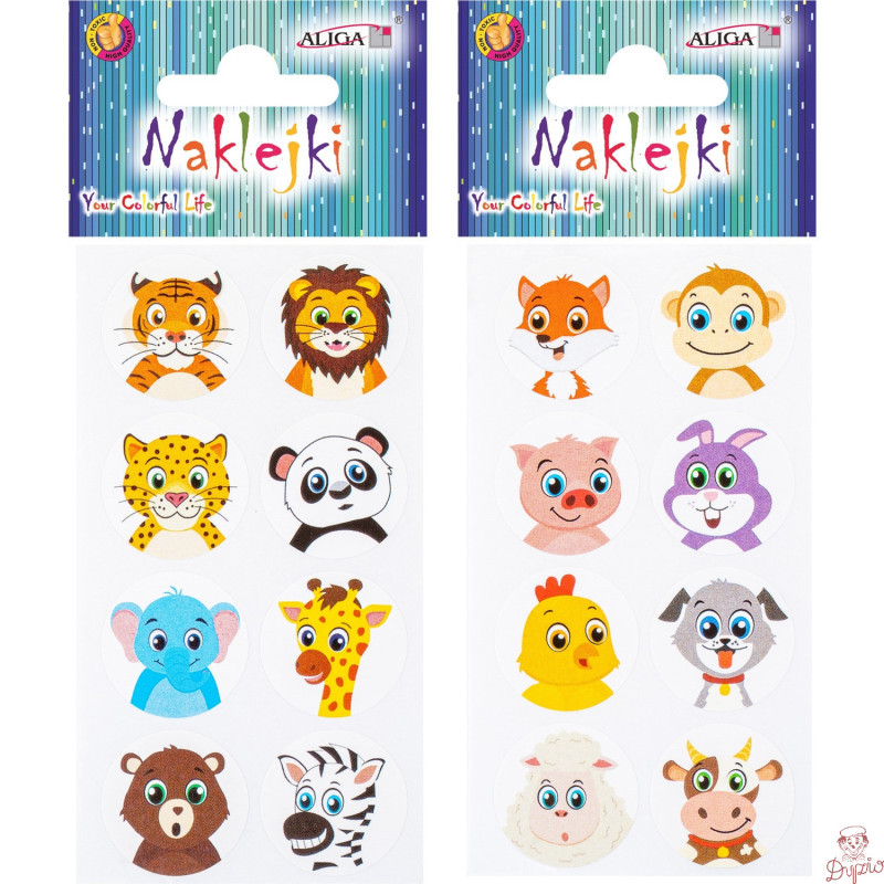 Naklejki ZWIERZĄTKA mix 6x11cm NK-9838 ALIGA