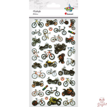 Naklejki wypukłe MOTOCYKLE, ROWERY 36szt. 470980 TITANUM