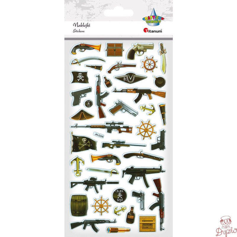 Naklejki wypukłe BROŃ 41szt. 470983 TITANUM