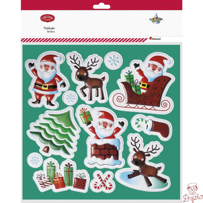 Naklejki wypukłe Boże Narodzenie 12szt. 487004 TITANUM