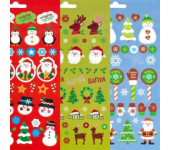 Naklejki HEY SANTA! 3 wzory x 2 plansze, 298 szt. 486340 TITANUM