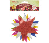 Gwiazdki z pianki z brokatem 6szt. 13cm mix kol. PVX20 BREWIS