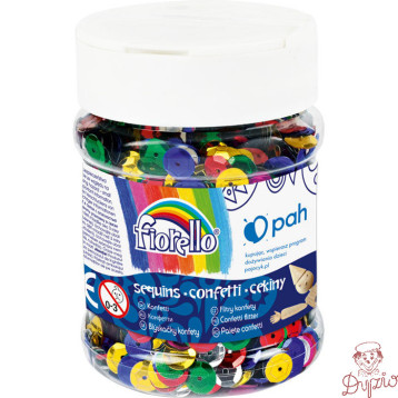 Cekiny confetti kółka łamane GR-C90-8 FIORELLO słoik 90g. 170-2540