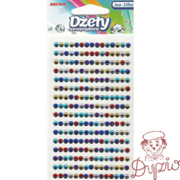 Dżety samoprzylepne 4mm mix kol. (240szt.) DS78 BREWIS