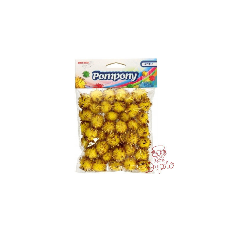 Pompony metaliczne 2cm złote (40 szt.) POM22 BREWIS