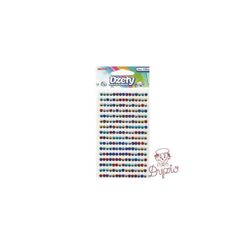 Dżety samoprzylepne 8mm mix kol. (88szt.) DS79 BREWIS