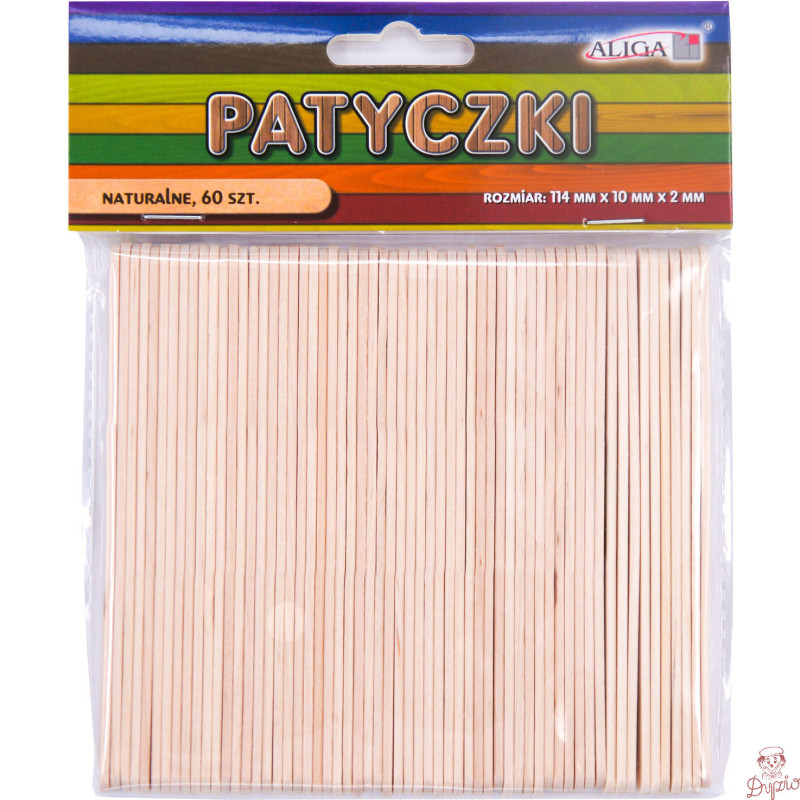 Patyczki naturalne 114x10x2mm (60szt.) ALIGA PK-3243