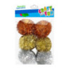 Ozdoba dekoracyjna pompon (6szt.) 45mm mix brokat 521654 Craft with Fun