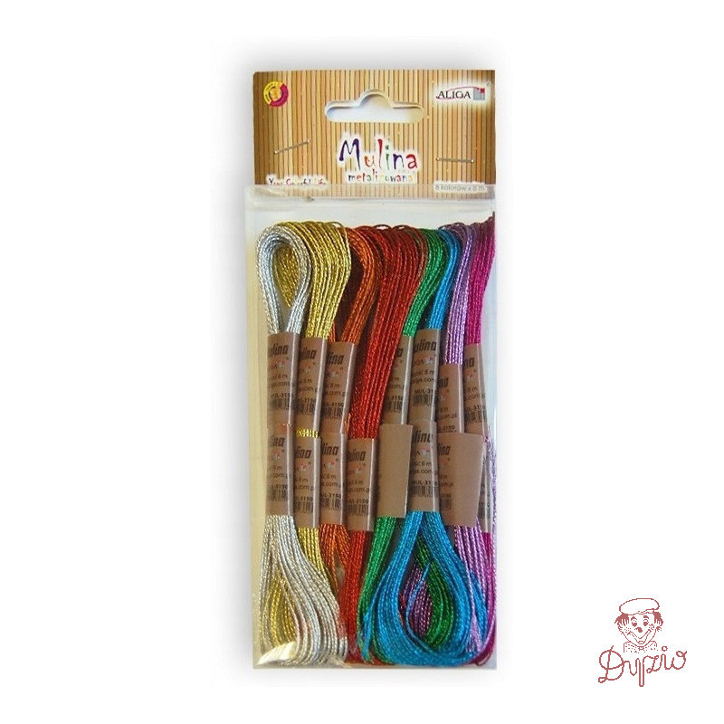 Mulina metalizowana mix 8 kolorów dł.8m MUL-3150 ALIGA