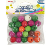 Koraliki drewniane 16mm mix kolorów (22 sztuk - 29g) KD16-2 BREWIS