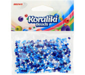 Koraliki akrylowe 35mm biało - niebieskie (30g) KZ13 BREWIS