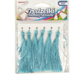 Frędzelki (chwosty ozdobne) FR3 (6 sztuk) 8 cm jasno niebieskie BREWIS