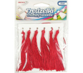 Frędzelki (chwosty ozdobne) FR4 (6 sztuk) 8 cm czerwone BREWIS