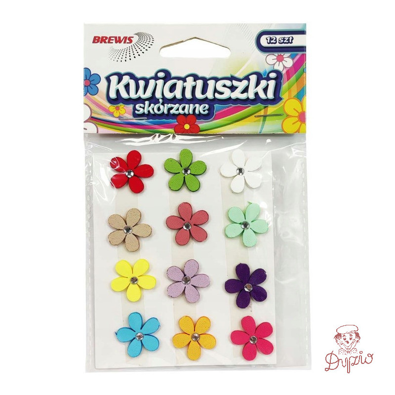 Kwiatuszki skórzane (12 sztuk) KS1 BREWIS