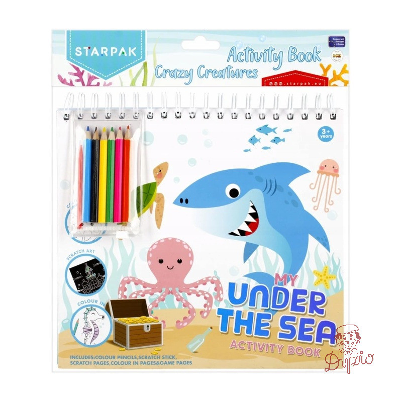 Zestaw kreatywny kolorowanka-wydrapywanka CRAZY CREATURES 497703 STARPAK