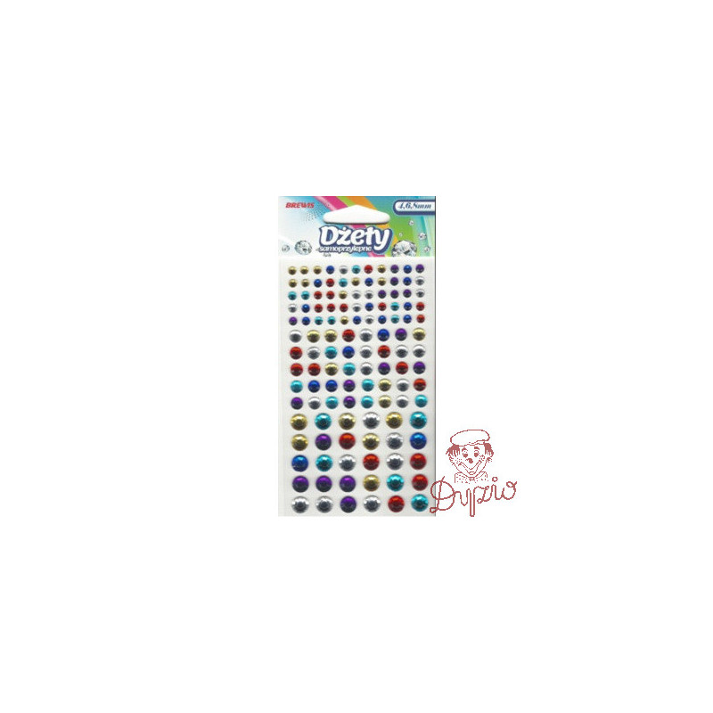 Dżety samoprzylepne 4,6,8mm mix kol. (125szt.) DS76 BREWIS