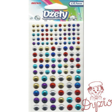 Dżety samoprzylepne 4,6,8mm mix kol. (125szt.) DS76 BREWIS