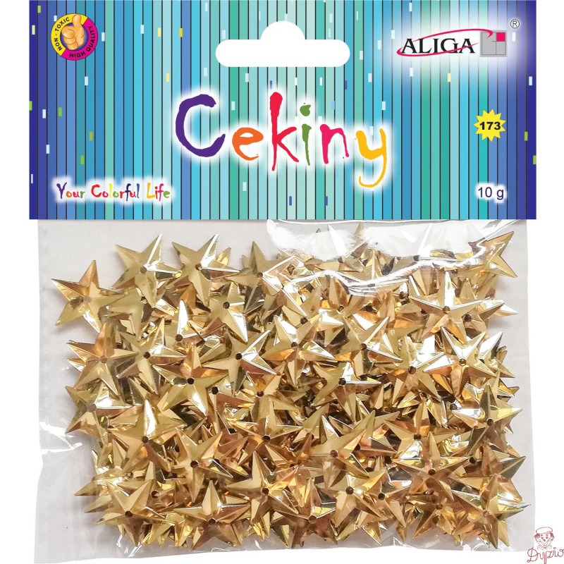Cekiny ozdobne złote gwiazdki 10g MT-6211 ALIGA