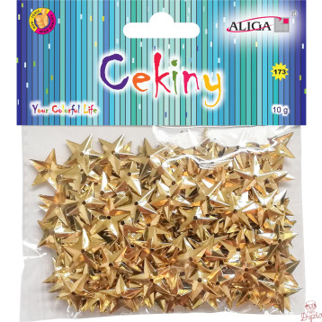 Cekiny ozdobne złote gwiazdki 10g MT-6211 ALIGA