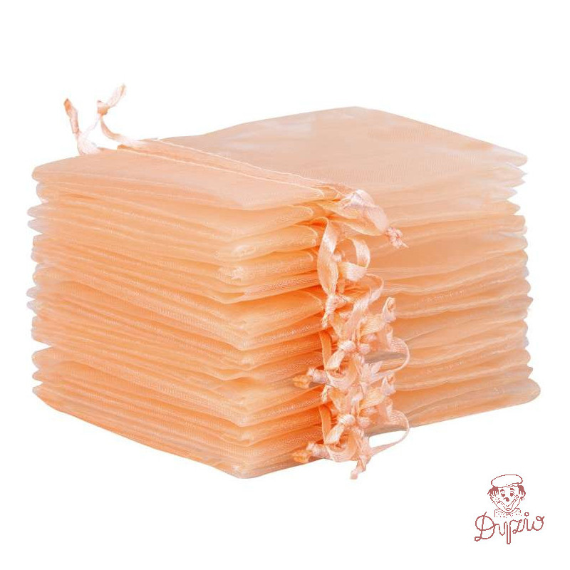 Woreczki z organzy ściągane ecru, 24szt, 10x15cm SO-30-01 ALIGA