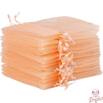 Woreczki z organzy ściągane ecru, 24szt, 10x15cm SO-30-01 ALIGA