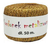Kordonek metalizowany 2mmx50m złoty KOB-01 ALIGA