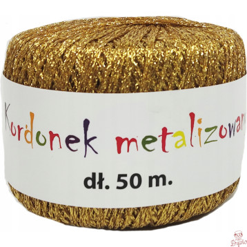 Kordonek metalizowany 2mmx50m złoty KOB-01 ALIGA