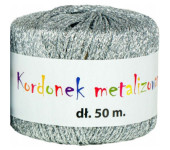 Kordonek metalizowany 2mmx50m srebrny KOB-02 ALIGA