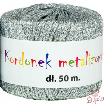 Kordonek metalizowany 2mmx50m srebrny KOB-02 ALIGA