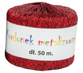 Kordonek metalizowany 2mmx50m czerwony KOB-04 ALIGA