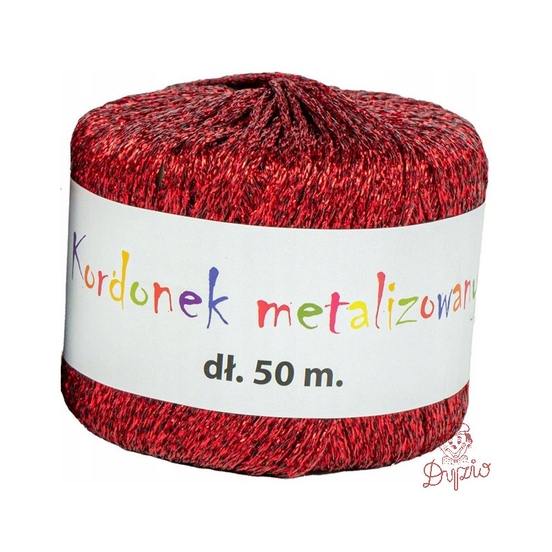 Kordonek metalizowany 2mmx50m czerwony KOB-04 ALIGA