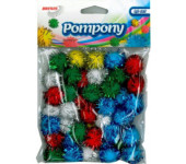 Pompony metaliczne 2cm mix POM21 (40 sztuk) BREWIS