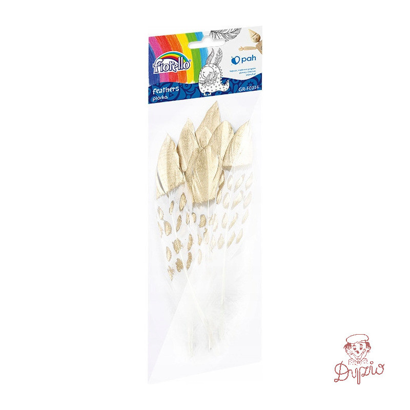 Piórka złote 13-19cm (8szt.) GR-FE014 FIORELLO 170-2619