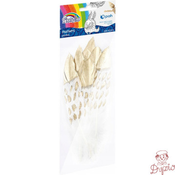 Piórka złote 13-19cm (8szt.) GR-FE014 FIORELLO 170-2619