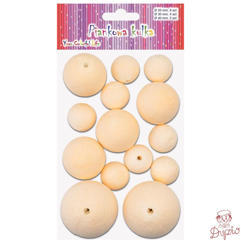 Piankowa kulka MW-1000 mix 20mm-8szt, 30mm-4szt, 40mm -2szt ALIGA