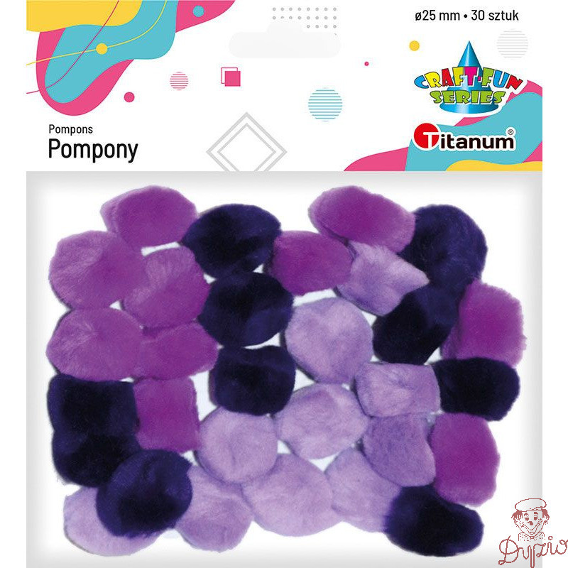 Pompony 25mm tonacja fioletowa (30szt.) 283064 TITANUM